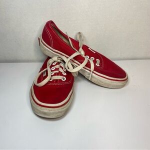 Vans Red Canvas Lace Up Sneakers Size 3.5